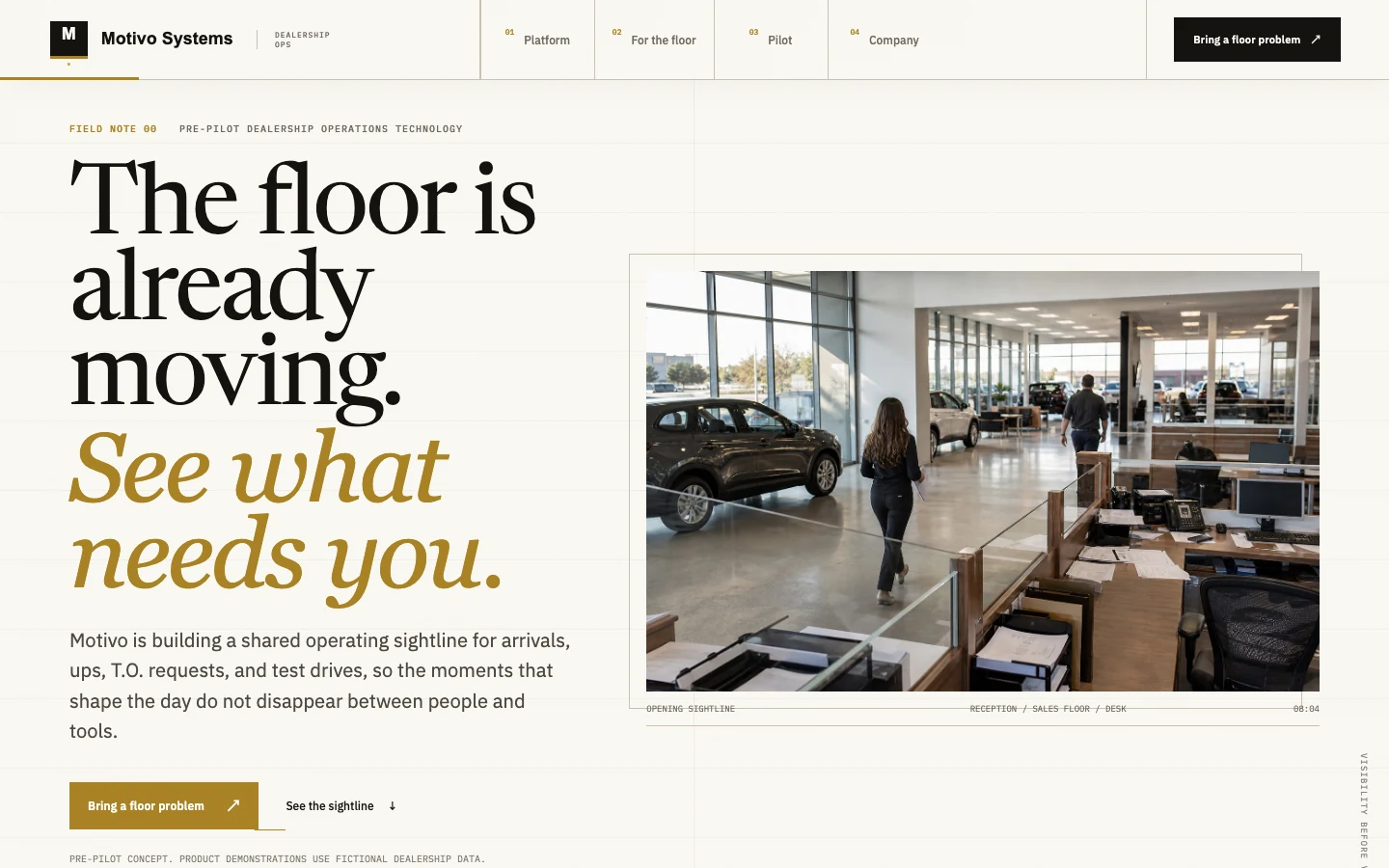 Motivo Systems — real homepage of the live site